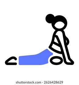 This Pigeon (pose) icon is suitable for Yoga, Mindfulness, Healthy Lifestyle, etc