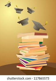 This pile of books is a source of success, Vector designed.