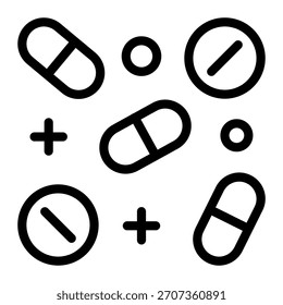 Este icono de píldoras es adecuado para la farmacia.