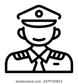 This Pilot icon is suitable for airport, aviation, transportation, etc.