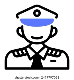 This Pilot icon is suitable for airport, aviation, transportation, etc.