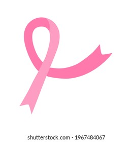 This is a pink ribbon isolated on white background.