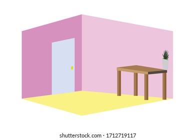 Das ist rosafarbener Raum auf weißem Hintergrund.