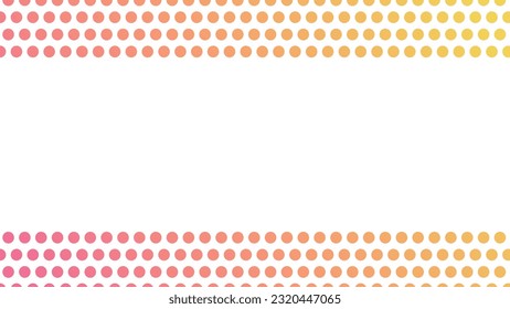 Este es un marco de ilustración de fondo punteado de degradado rosa a amarillo.