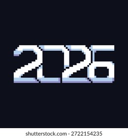 Este es el texto de Pixel Art 2026 con color blanco simple y estilo retro