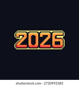 	
Este es el Pixel Art 2026 año. Este artículo es bueno para presentaciones, pegatinas, iconos, diseño de camisetas, activos de juegos, logotipo y su proyecto.
