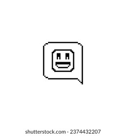 este es un emoticono de arte de píxeles con color negro y fondo blanco este elemento es bueno para presentaciones, pegatinas, iconos, diseño de camisetas, activo de juego, logotipo y su proyecto.