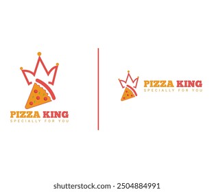Este es un logotipo de Pizza King. Puede utilizar este logotipo en cualquier negocio de restaurantes.