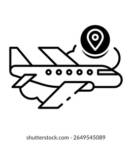 Dieses Flugzeug-Symbol eignet sich für Transport, Reisen und Tourismus, etc