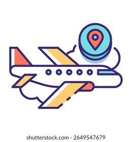 This Plane icon is suitable for Transportation, Travel and Tourism, etc