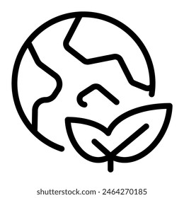 This Planet earth icon is suitable for Eco friendly consumption, Ecology, and Renewable Energy