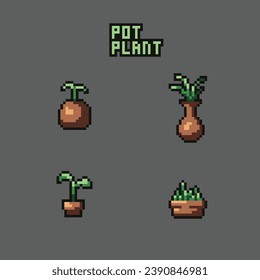 this is plant on pot icon in pixel art with simple color and black background ,this item good for presentations,stickers, icons, t shirt design,game asset,logo and your project.