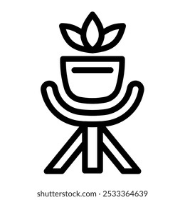 Este icono de soporte de planta es adecuado para muebles, hogar, decoración de interiores, etc.