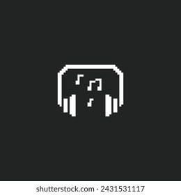 this is play music icon in pixel art with white color and black background ,this item good for presentations,stickers, icons, t shirt design,game asset,logo and your project.