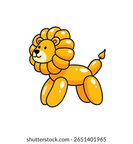 This playful cartoon lion character features a bright yellow color and a cute expression, perfect for children's illustrations or fun designs.