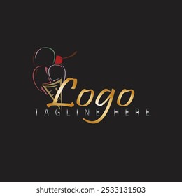 This is playful logo design centered around a scoop of ice cream. The overall design is eye-catching and memorable, perfect for business related to ice cream, desserts, or summer fun.