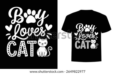 This playful monochrome t-shirt is perfect for any cat-loving boy! With adorable typography, paw prints, and a charming cartoon cat, it’s a must-have for animal lovers who want to show off their felin