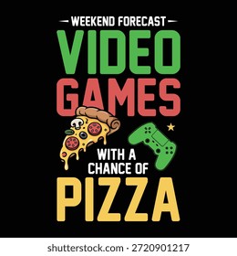 Dieses verspielte T-Shirt-Design ist perfekt für Videospiel-Enthusiasten, die es lieben, an Wochenenden zu spielen. Mit einem humorvollen "Weekend Forecast"-Thema verbindet es Konsolen- und PC-Spieler mit einem unterhaltsamen, lässigen Stil. Diese für Männer und Frauen konzipierte grafische Bekleidung verwendet eine saubere Typografie und ein modernes Layout, sodass sie sich ideal für Print-on-Demand-Marktplätze, Geschenke oder lässige tägliche Kleidung eignet.