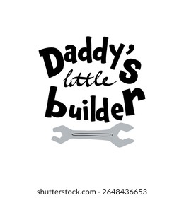 Esta impressão de camiseta brincalhona mostra divertidas ferramentas de desenho animado ao lado da citação humorística do pequeno construtor do papai. Perfeito para crianças, brinquedos