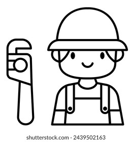 This Plumber icon is suitable for Profession, occupation, job, avatar, etc.
