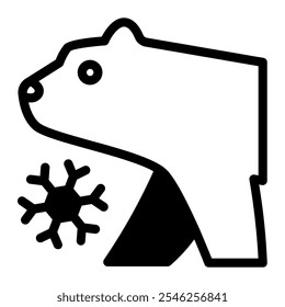 This Polar bear icon is suitable for Wildlife Conservation, Animal Protect and Animal Welfare, etc.