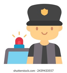 This Police icon is suitable for Profession, occupation, job, avatar, etc.
