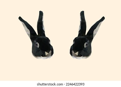 This is polygon Rex rabbit. Polygon animal, Coloring book.