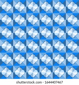 This is a polygonal blue and azure background. Crystal kaleidoscope pattern.