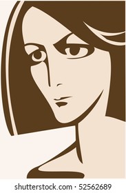 This is a portrait of a beautiful and sad young woman