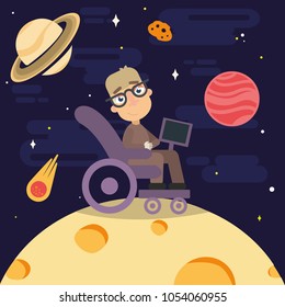 this postcard is dedicated to the great scientist Stephen Hawking  who taught never to give up