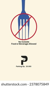 This is a poster warning cafe or restaurant visitors not to bring food and drinks from outside