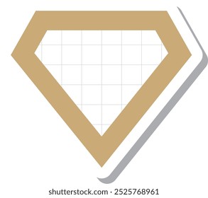 This is a post-it style memo icon illustration.　Post-it style with a grid pattern