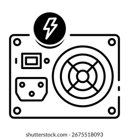 Este icono de la unidad de fuente de alimentación es adecuado para Computer Component.