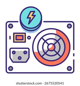 Este icono de la unidad de fuente de alimentación es adecuado para Computer Component.
