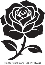 This premium black rose vector design features a striking single rose flower silhouette, perfectly rendered in high-contrast black and white artwork. The logo showcases bold black petals defined by clean, smooth curved white outline details, making it an ideal choice for modern floral emblems, tattoo-inspired branding, or sticker designs. Centered and symmetrical, this minimalist botanical illustration offers clean, crisp edges perfect for laser-cut stencils, premium logos, and scalable vector art.

#BlackRose #VectorLogo #ElegantDesign #FlowerSilhouette #MinimalistLogo #BrandIdentity #ModernDesign #GraphicDesign #FloralLogo #SleekLogo #ScalableVector #LogoInspiration #BrandDesign #ElegantBranding