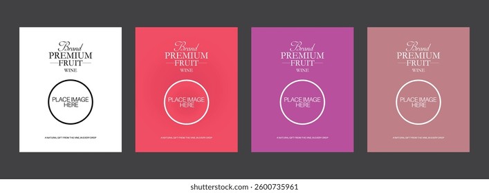 This premium fruit wine label template features a sophisticated and minimalist design, perfect for wineries, vineyards, and boutique wine brands.