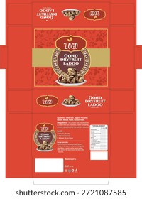 "Esta caja de dulces premium cuenta con una base de cartón duro resistente y laminado con un estampado vibrante de inspiración cultural, que muestra dulces indios artesanales a través de un recorte de ventana transparente, perfecto para regalar en celebraciones como Diwali o bodas