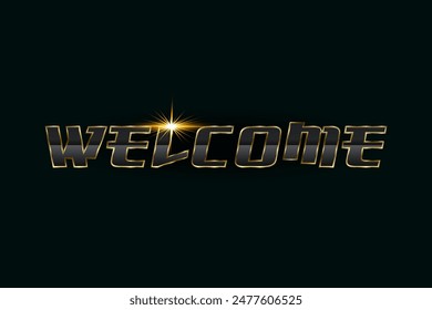 This premium welcome text design is versatile, suitable for use in digital media, print, and physical signage. A Luxury Minimalist Modern Welcome text Sign in Vector