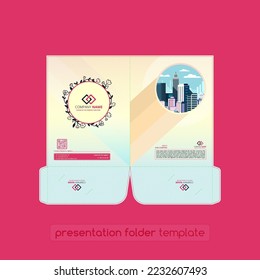 This is a presentation folder. It has two pockets. It is designed for business organizations involved in creative home construction