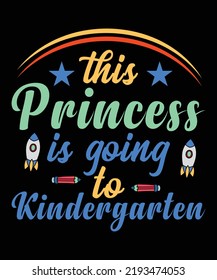 esta princesa va al diseño de camisetas de kindergarten