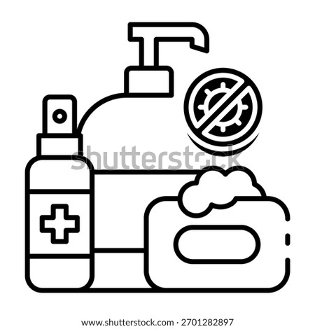 This Product sanitation icon is suitable for Organic Product, etc.