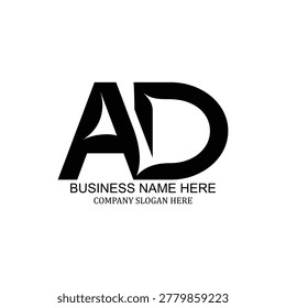 This professional AD logo is designed to establish a powerful brand identity. Featuring a creative AD abstract logo style, this versatile AD symbol is perfect for modern tech startups, corporate branding, and innovative businesses seeking a clean minimalist look.