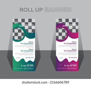 This is a Professional, Clean, Modern, and Eye-catchy Corporate Roll-up Banner template. Very easy to use and customize.
