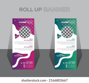 This is a Professional, Clean, Modern, and Eye-catchy Corporate Roll-up Banner template. Very easy to use and customize.