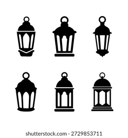 Esta colección profesional cuenta con seis siluetas de linterna tradicionales únicas, también conocidas como Fanous, perfectas para festivales islámicos como Ramadán Kareem y Eid Mubarak. Estos íconos negros minimalistas están diseñados con varios patrones geométricos y Formas, lo que los hace ideales para tarjetas de felicitación culturales, carteles de eventos religiosos, gráficos de redes sociales y arte decorativo de temática de Oriente Medio.
