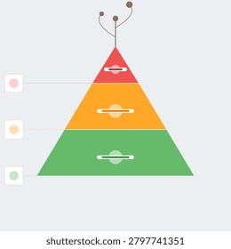 This professional flat design illustration depicts the disease triangle model used in epidemiology and plant pathology. The colorful layered pyramid represents the interaction between a pathogen, a susceptible host, and environmental factors. It includes connecting icons and boxes on a clean background, ideal for medical, scientific, or educational presentation materials.
