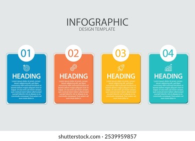 Este modelo infográfico profissional é perfeito para relatórios de negócios, apresentações e materiais de marketing. Eleve sua comunicação com nossos elementos de ilustração vetorial fáceis de usar.