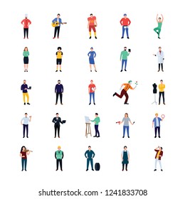 This is professional persons flat icons pack represents individuality of each person. This pack proves to be useful in various projects like, society, professions, avatar, people and many more.  