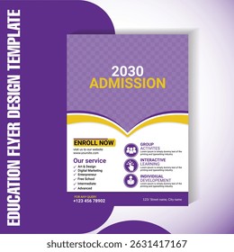 This is a professional vector flyer template designed for educational promotions. Ideal for schools, coaching centers, tuition classes, and online learning advertisements.
