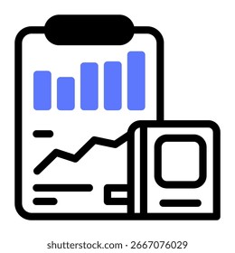 This Progress Report icon is suitable for Learning Management System, etc